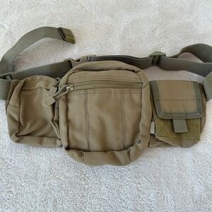 Condor‎ Tactical Fanny Bag Hook Loop Adjustable Waist Pack Brown/Tan EUC